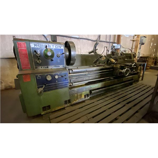 KINGSTON HEAVY DUTY 30 MODEL HR-2000 METAL LATHE WITH 10FT BED, 4 JAW CHUCK, STEADY REST