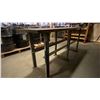 Image 1 : METAL AND WOOD WORK BENCH WITH MECHANICS VISE - APPROX. 7FT X 2FT X 3FT HIGH