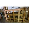 Image 4 : ONE MOBILE WOODEN WORK BENCH AND ONE WOODEN 4 TIER WOODEN SHELF UNIT