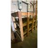 Image 6 : ONE MOBILE WOODEN WORK BENCH AND ONE WOODEN 4 TIER WOODEN SHELF UNIT