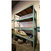 Image 2 : ONE BAY OF GREEN PALLET RACKING - (2) 12FT UPRIGHTS, (8) 9FT SIDE RAILS WITH PLYWOOD SHELVES