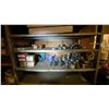 Image 5 : 2 METAL SHELVING UNITS AND CONTENTS - AIR LINE HOSE, BANDSAW BLADES, SAND PAPER AND MORE
