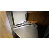 Image 8 : 2 METAL SHELVING UNITS AND CONTENTS - AIR LINE HOSE, BANDSAW BLADES, SAND PAPER AND MORE