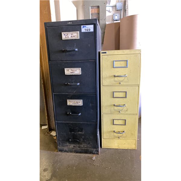2 FILLING METAL FILING CABINETS -WITH MACHINIST TOOLING BOOKS AND MACHINE MANUALS