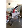 Image 1 : GROUP OF ITEMS INCLUDING TABLE - GOLF CLUBS, RIFLE CASE, SONY RADIO, STOOL AND