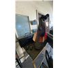 Image 2 : GROUP OF ITEMS INCLUDING TABLE - GOLF CLUBS, RIFLE CASE, SONY RADIO, STOOL AND
