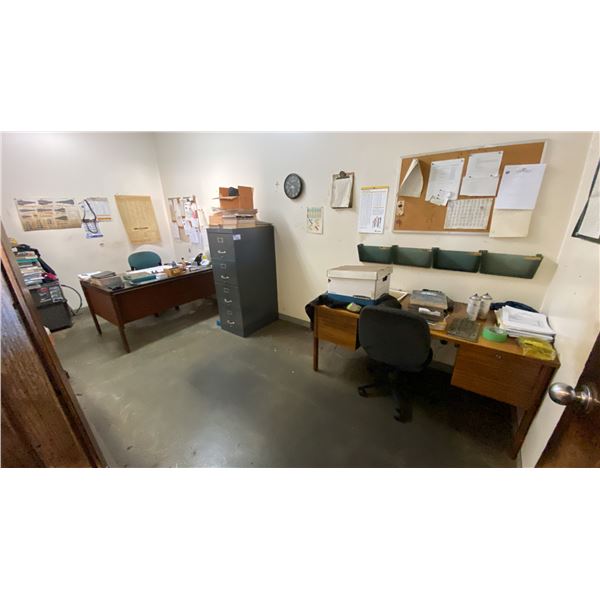 CONTENTS OF SHIPPERS OFFICE - DESK , FILING CABINETS AND MISCELLANEOUS ITEMS