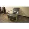 Image 1 : GREY LEATHER AND CHROME ACCENT CHAIR