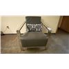 Image 3 : GREY LEATHER AND CHROME ACCENT CHAIR