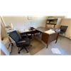 Image 1 : CONTENTS OF UPSTAIRS SMALL OFFICE DESK, FILING CABINETS, CHAIR, FAN, METAL SHELF UNIT