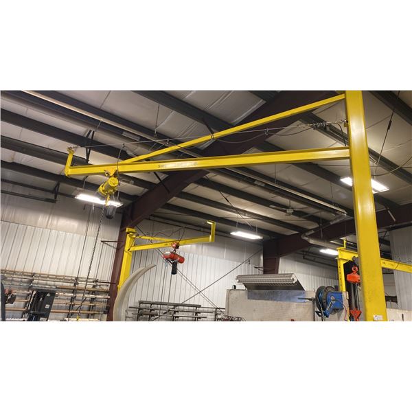 1.5 TON JIB CRANE. INSPECTED ANNUALLY. 12' BOOM VULCAN HOIST.