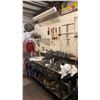 Image 1 : 8' METAL WORK BENCH. 4 DRAWERS, 5" VISE, COMPLETE SET OF MATCHING COMBINATION WRENCHES (7MM-24MM),
