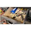 Image 4 : 8' METAL WORK BENCH. 4 DRAWERS, 4' LIGHT, AIR HOSE REEL, SET OF COMBINATION WRENCHES (1/4"-1 1/16")