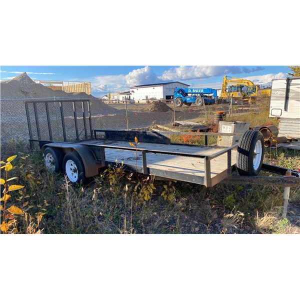2006 H&R 16' FLAT DECK TRAILER, BLACK, VIN #4J6US14146B081294, HAS REGISTRATION,