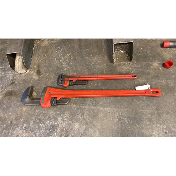 2 X PIPE WRENCHES. RIGID HEAVY DUTY 45", 30"