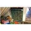 Image 1 : 36" WIDE DISPLAY RACK WITH LARGE SELECTION OF GRADE 8 NUTS AND BOLTS. INC BINS ON FLOOR
