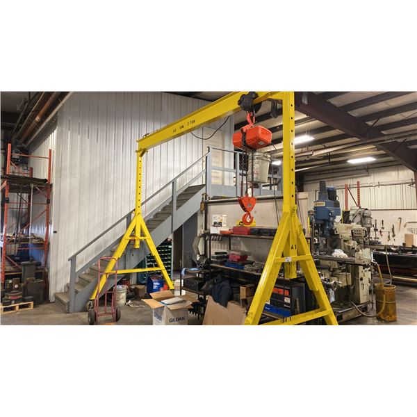 ROLLING CRANE. 2 TON, 179" WIDE X 148" HIGH WITH WIRED REMOTE