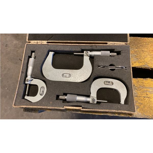 MITUTOYO SET OF MICROMETERS. 0-1", 1"-2", 2"-3"