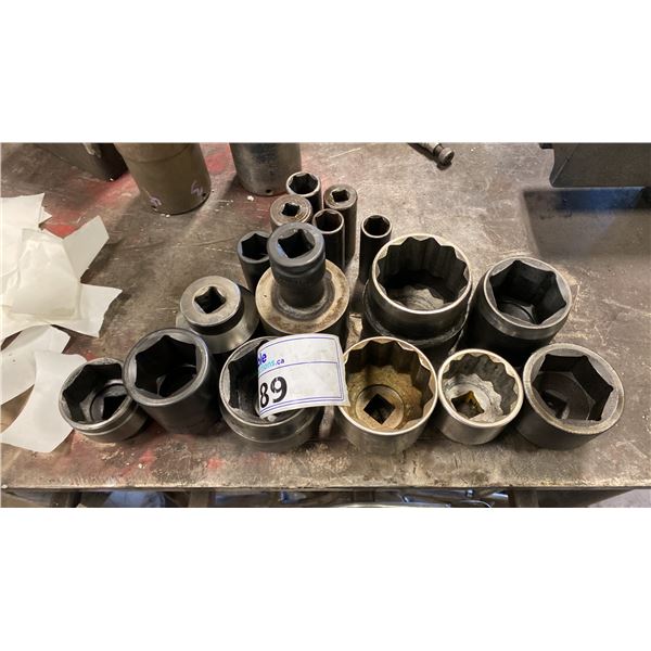 ASST S.A.E. SOCKETS. 10 PCS 3/4" DRIVE 6 PCS 1/2" DRIVE