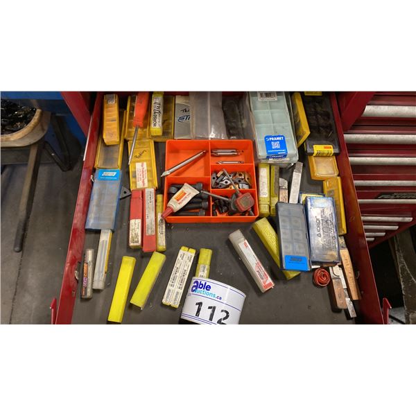 GROUP OF TOOLING COMPONENTS. ONE DRAWER