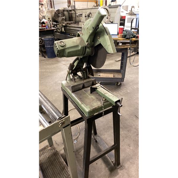 HITACHI CUT OFF SAW ON METAL STAND