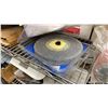 Image 8 : TWO SHELVES OF ASST ABRASIVES. APPROX 10 ROLLS EMERY PAPER, SEVERAL BOXES WURTH 2" SANDING DISCS,