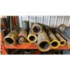 Image 5 : SHELF LOT OF 660 BRONZE TUBING AND BAR STOCK. SHORT LENGTHS UP TO 3'. DIAMETERS FROM