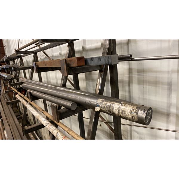 SEVERAL LENGTHS OF COLD ROLLED STEEL. 1/4 , 1/2 , 5/8 , 3/4 , 1 3/4 , 2 , 2 1/2  AND 4 .