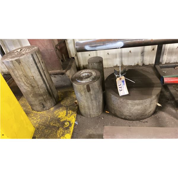 ALUMINUM ROUND STOCK. 10 , 18 , 8  X 12 , 5  X 12 , 15  X 7 
