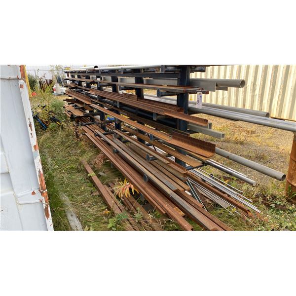 ASST COLD ROLLED AND RACK OUTSIDE. ROUND TUBING, SQUARE TUBING, ANGLE IRON, CHANNEL, FLAT BAR,