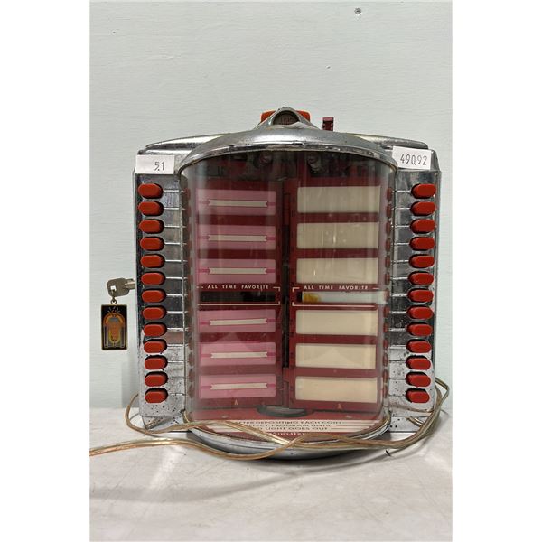 VINTAGE 1950S WURLITZER TABLETOP WALLBOX JUKEBOX SELECTOR WITH KEY