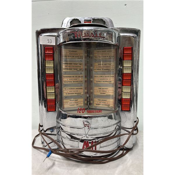 VINTAGE 1950S AMI W-120 CHROME WALLBOX JUKEBOX SELECTOR *NO KEY*