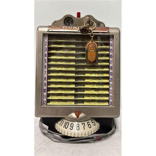 VINTAGE 1946-1950 WURLITZER JUKEBOX WALLBOX SELECTOR WITH KEY