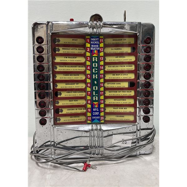 VINTAGE 1946-1949 ROCK-OLA WALLBOX JUKEBOX SELECTOR WITH KEY