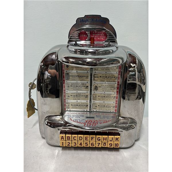 VINTAGE 1950S SEEBURG  WALL-O-MATIC 100 JUKEBOX WALLBOX SELECTOR WITH KEY