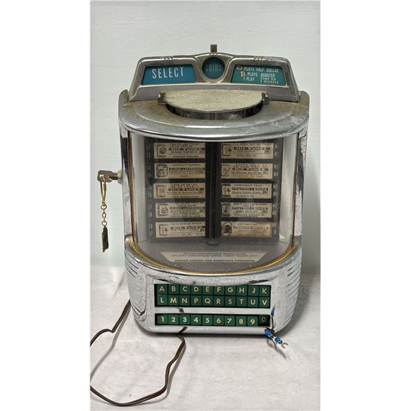 VINTAGE 1950S SEEBURG WALL-MOUNT REMOTE JUKEBOX SELECTOR WITH KEY