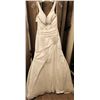 Image 1 : White Satin Size 12 Bridal Gown with Beaded Embellishments