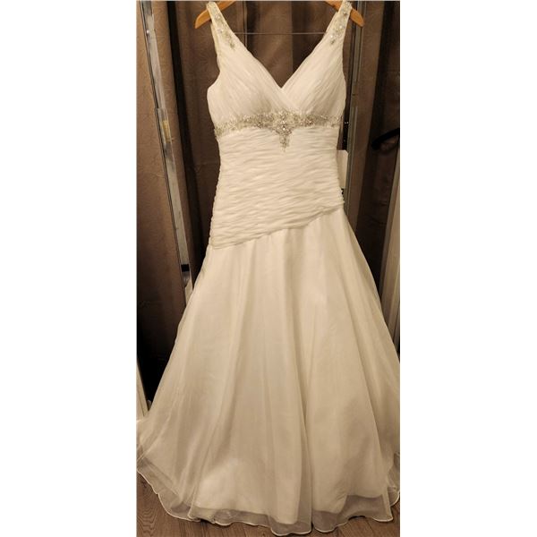 Alfred Sung Bridal Gown with Beaded Waistband, Size 10