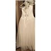 Image 4 : White Strapless Gown with Floral Applique and Rhinestone Detail, No Size or Manufacturer Tag