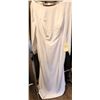 Image 1 : White Long Sleeve Bridal Gown with Lace Appliqué and Button Detailing, Fits Medium