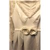 Image 2 : White Bridal Gown with Lace Sleeves and Floral Belt, Size 6, No Manufacturer Tag