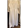 Image 4 : White Bridal Gown with Lace Sleeves and Floral Belt, Size 6, No Manufacturer Tag