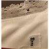Image 5 : White Bridal Gown with Lace Sleeves and Floral Belt, Size 6, No Manufacturer Tag