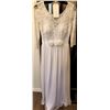 Image 1 : White Lace Bridal Gown with Pearl Trim and Floral Waist Detail