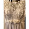 Image 2 : White Lace Bridal Gown with Pearl Trim and Floral Waist Detail