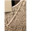 Image 4 : White Lace Bridal Gown with Pearl Trim and Floral Waist Detail