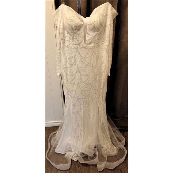 Miss Ord Sequined Bridal Gown with Sheer Train
