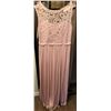 Image 1 : David's Bridal Pink Lace and Chiffon Formal Gown