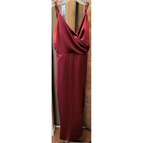 Revelry Formal Gown in Burgundy Satin