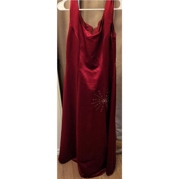 Fashion Design Group Red Formal Gown with Bead Embellishment